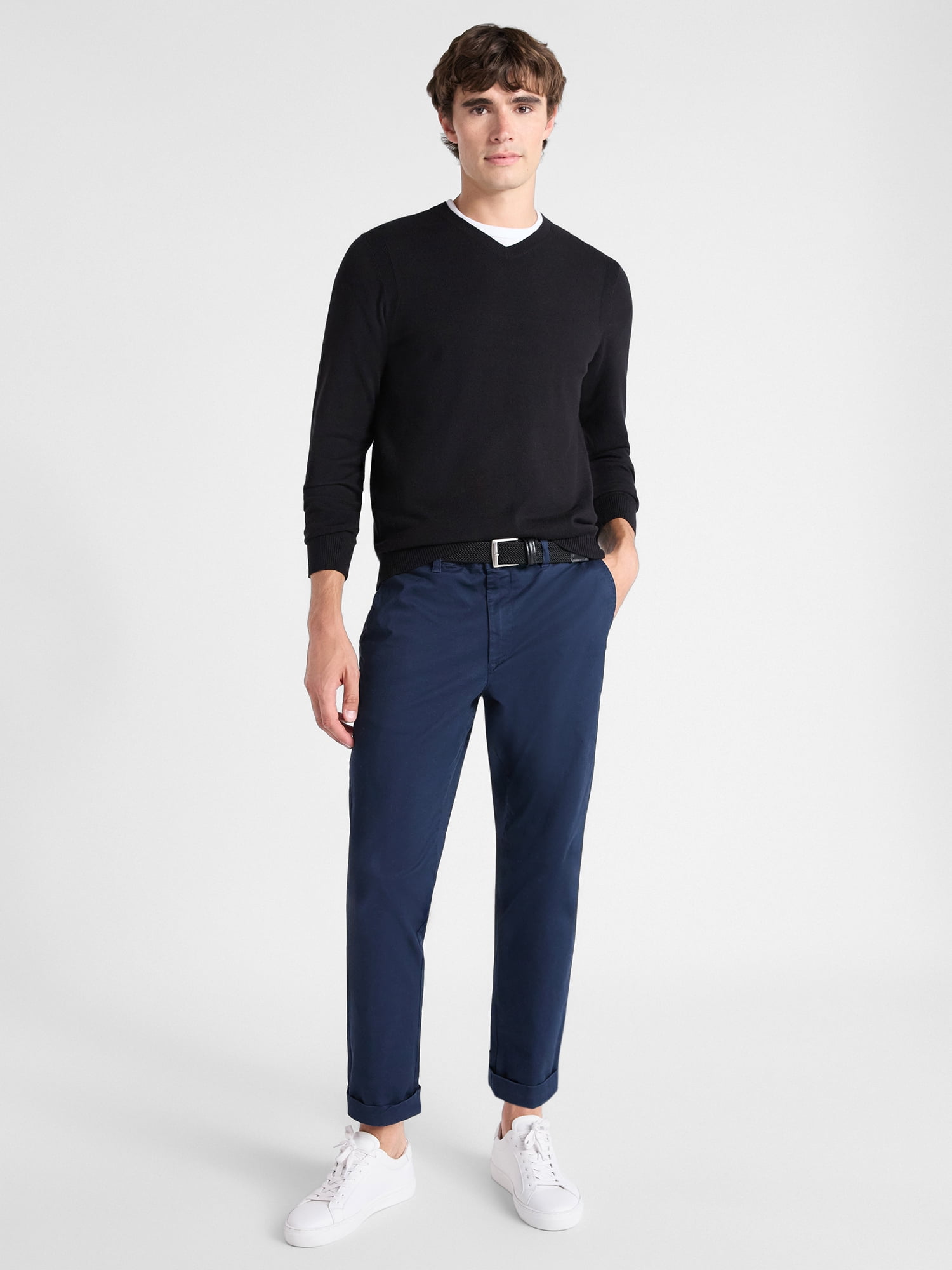 Free Assembly Men's Cozy Yarn Everyday V-Neck Sweater with Long Sleeves, Size XS-3XL