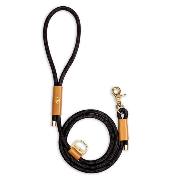 Correa para perros Remy+Roo Manhattan negra de 150 cm, resistente, para perros