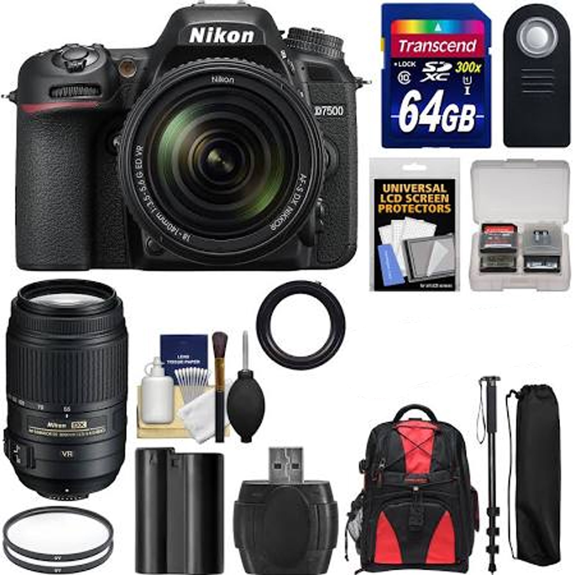 Nikon D7500 20.9MP Digital SLR Camera Body + 64GB Deluxe Accessory