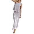 thumbnail image 2 of Women Skirt Set, Sleeveless Tie-up Vest with Low Waist Long Skirt, 2 of 6