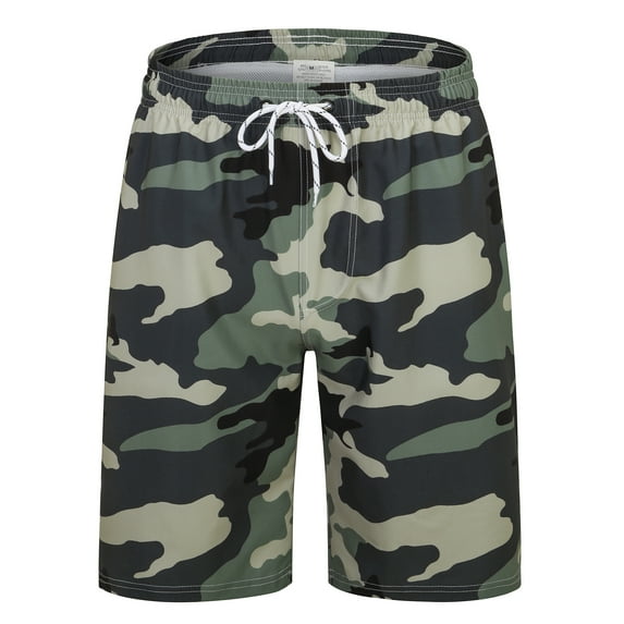 Men's Five-Point Beach Shorts Men Swim Trunks Swimming Shorts Beach Board Swimwear Shorts with Mesh Lining