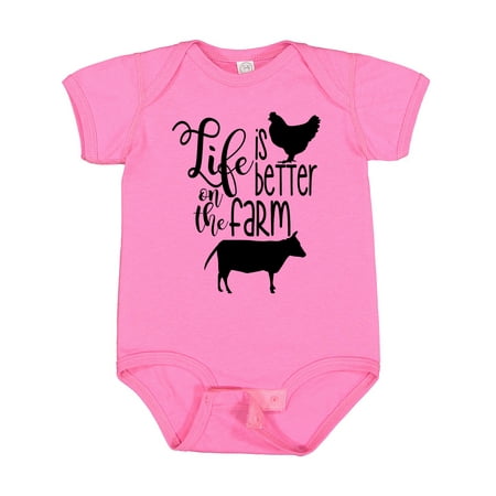 

Inktastic Life is Better on the Farm Chicken and Cow Gift Baby Boy or Baby Girl Bodysuit