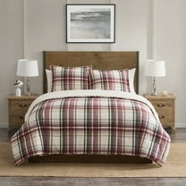 VCNY Home Plaid 3-Piece Red Plaid Comforter Set, Full/Queen, Adult, Unisex