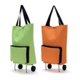 thumbnail image 1 of OPKALL Large Thickened Canvas Lightweight Foldable Shopping Trolley Wheel Bag green, 1 of 7