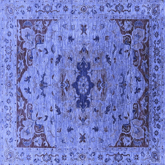 Ahgly Company Indoor Square Oriental Blue Industrial Area Rugs, 5' Square