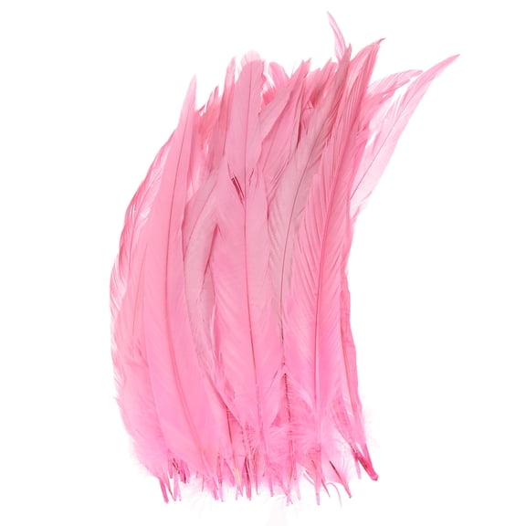 Uxcell 50-Pack Feathers for Crafting, Pink 9.84-11.81 Inch Natural Fluffy Feathers Plume for Wedding Decorations Feathers