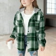 thumbnail image 2 of Fall Jacket For Girls Girls Shacket Girls Flannel Long Sleeve Shirts Button Down Plaid Shacket Jackets Casual Blouses Tops, 2 of 5