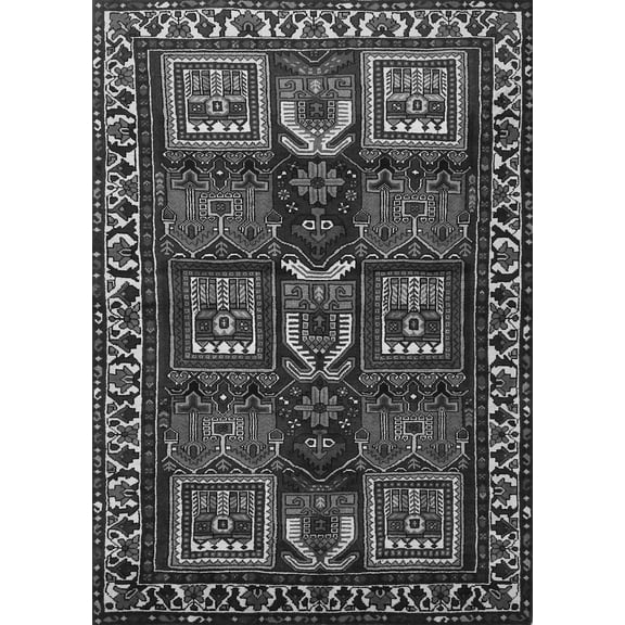 Ahgly Company Indoor Rectangle Persian Gray Traditional Area Rugs, 6' x 9'