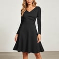 thumbnail image 5 of SOOMLON Mini Dresses for Women Plus Size Long Sleeve Short Dress Soft Stretch Dress Flowy Summer Beach Vacation Wear, 5 of 9