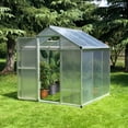 thumbnail image 2 of Outsunny 6'x6.25'x6.4' Walk-in Garden Greenhouse Polycarbonate Panels Plants Flower Growth Shed Cold Frame Outdoor Portable Warm House Aluminum Frame, 2 of 10