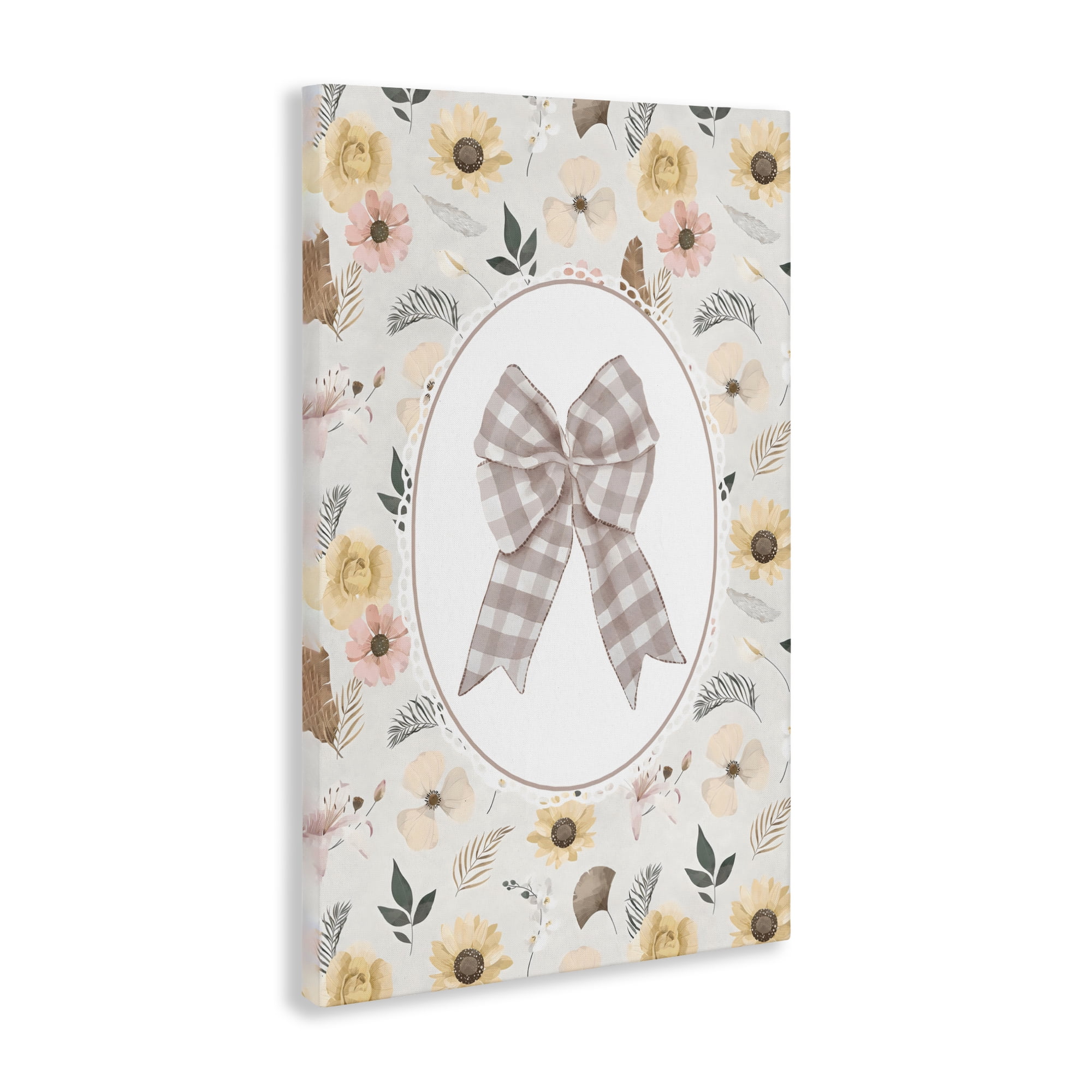 Stupell Industries Sunnyside Bow in Gingham Canvas Wall Art, design by Ink Drop Loft