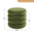thumbnail image 6 of Zesthouse 20.1" Wide Round Storage Ottoman, Velvet Tufted Ottoman Footstool for Living Room Bedroom, Green, 6 of 13