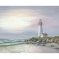thumbnail image 3 of Janisse, Georgia 14x12 Black Modern Framed Museum Art Print Titled - Lighthouse at Sunset, 3 of 5