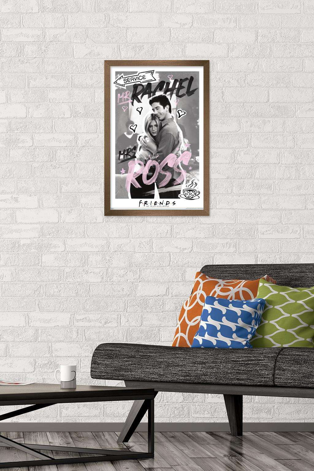 Friends - Ross and Rachel Wall Poster, 14.725" x 22.375", Framed
