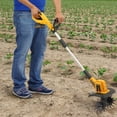 thumbnail image 3 of 20V Cordless Tiller Cultivator, 300W Electric Garden Rototiller with 2.0Ah Battery and Charger, 58" Long Handle Power Weeder for Flower Beds & Gardens, 3 of 16