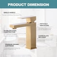 thumbnail image 3 of Brushed Gold Bathroom Faucet WOWOW Modern Bathroom Faucets for Sink 3 Hole 1 Hole Lavatory Vanity Sink Faucet with Deck Plate and Pop up Drain, 3 of 6