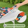 thumbnail image 5 of Pioneer Flower Floral Print Pattern Round Fitted Tablecloth with Elastic Edge,Dining Table Cover Waterproof,Outdoor Round Tablecloth for Camping,Dining,Indoor and Outdoor, 5 of 7