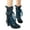 Blue, variant on Victorian Boots for Women Vintage Bow Ruffles Goth Mid Calf Booties Lace up Costume Dress Shoes