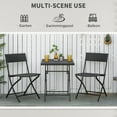 thumbnail image 4 of Outsunny 3 Pcs Rattan Bistro Set, Folding Patio Furniture Set, Mixed Brown, 4 of 10