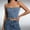 Light Blue, variant on Dressy Tops for Women Strapless Washed Denim Bustier Corset Sleeveless Vest Tops Summer Tops