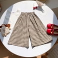 thumbnail image 2 of Bovxnpu Boys Girls Cotton Casual Pants Plaid Wide Leg Girls Summer Fashion Daily Casual Comfortable Wear Pants, 2 of 5