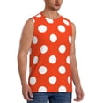 thumbnail image 2 of Fotbe Orange And White Polka Dot1 Men's Camiseta sin Mangas Estampada para Hombres, Playera Casual para Gimnasio, Entrenamiento, Playa-Large, 2 of 7