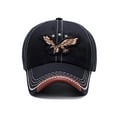 thumbnail image 2 of Moda 3D Águila Bordado Béisbol Hombres Mujeres Lavado Denim Deportes Activo Casual Sombrero, 2 of 7