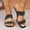 Black, variant on Women’s Chunky Heel Sandals with Rhinestone Design & Peep Toe, Comfortable Dressy Mules for Dates, Photoshoots, and Weekend Outings