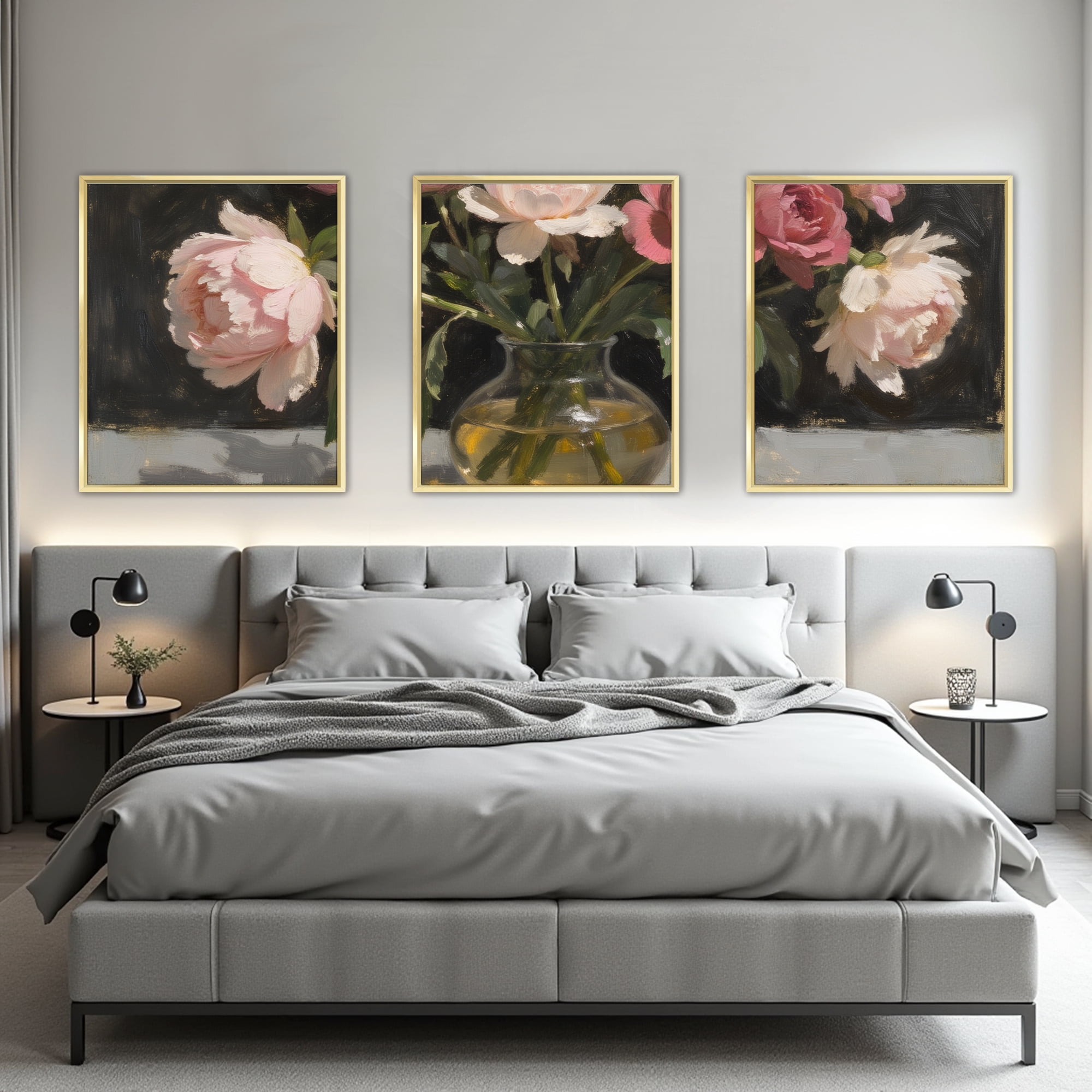 MAYEERTY Modern Abstract Wall Art Painting, Living Room Decor, Gold Aluminum Alloy Frame, 23.6"x15.8"