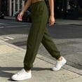 thumbnail image 5 of AherBiu Jogging Pants for Women Cinch Bottom Sweatpants Baggy Loose Fitted Elastic Waisted Casual Sweat Pants with Pockets(X-Large,Army Green), 5 of 8