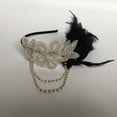 thumbnail image 4 of Boda nupcial de los años 20, moda vintage, de s negras, cadena de , Diamante de cristal, diadema , diadema floral Zulema Diademas para mujer Lady Flapper, 4 of 7