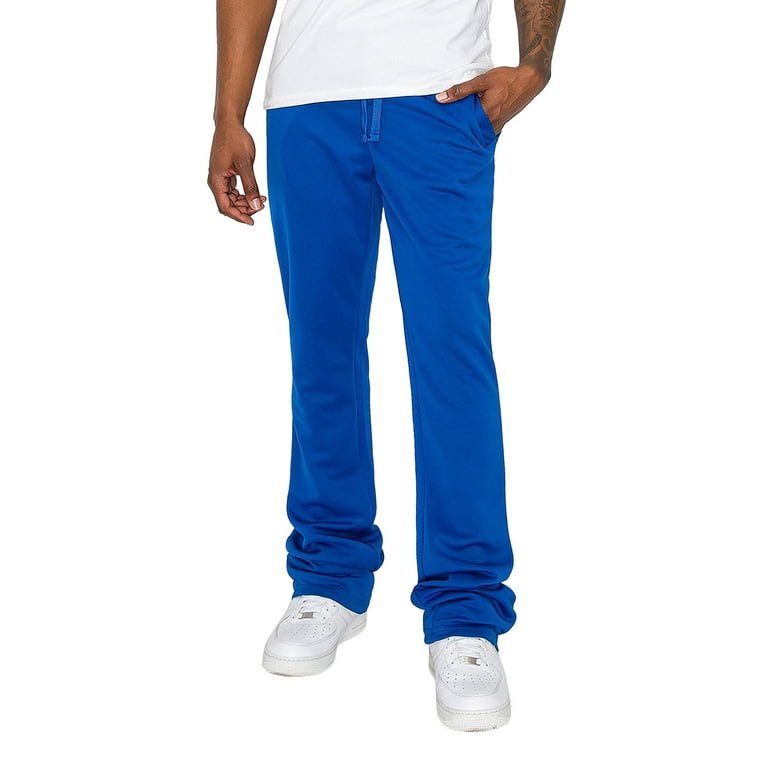 Victorious Men s Essential Solid Flare Stacked Track Pants Tr592 Royal Blue 2X Large Size 2XL