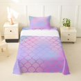 thumbnail image 2 of Manfei Mermaid Scale Twin Sheets, Dreamy Gradient Shell Bedding, Pink Lavender, 3 Pieces, 1 Flat Sheet, 1 Fitted Sheet and 1 Pillowcase, 2 of 6