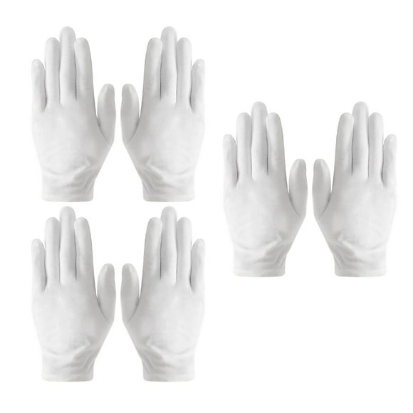Clearance! Delayuji Gloves White Cotton Gloves 6 Pairs Cotton Gloves Breathable Work Jewelry Inspection Etiquette Gloves Protector for Women One Size White