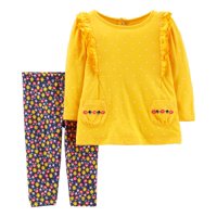 Long Sleeve Ruffle T-Shirt & Leggings, 2-Piece Outfit Set (Toddler Girls)