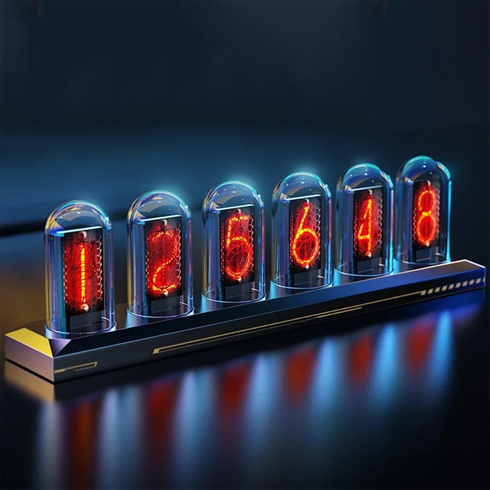 インテリア時計 RGB TUBE CLOCK jhiwgzj RGB Glow Tube Clock Nixie Tube Clock With 1.14 Inch IPS