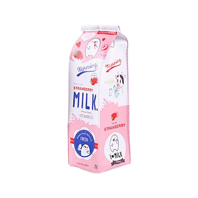 Sac à Lait en Forme de Dessin Animé Mignon Trousse de Rangement Créative Cadeau de Papeterie Étudiant