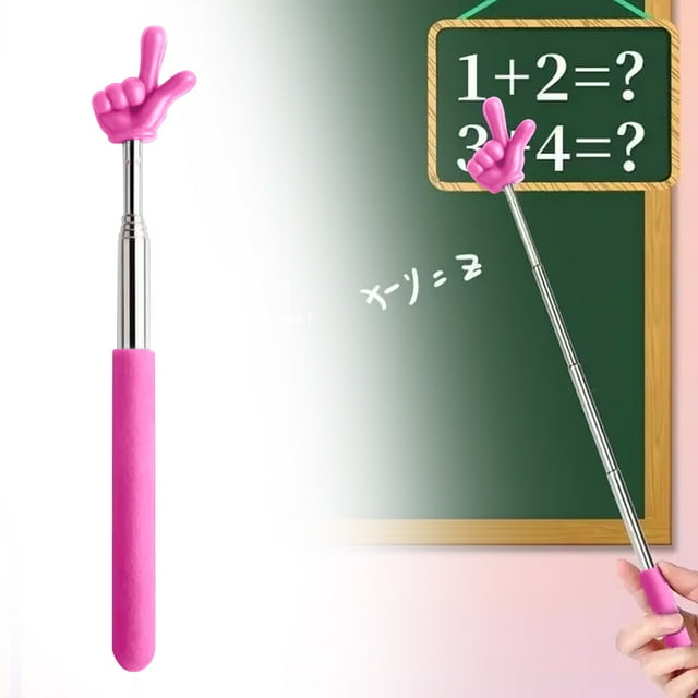 Hexang Finger Pointer Stick Telescopic Finger Reading Stick,Stainless Telescopic Pointer Telescopic Stick Retractable Pointing Stick For Teachers' Classroom Auxiliary Tools