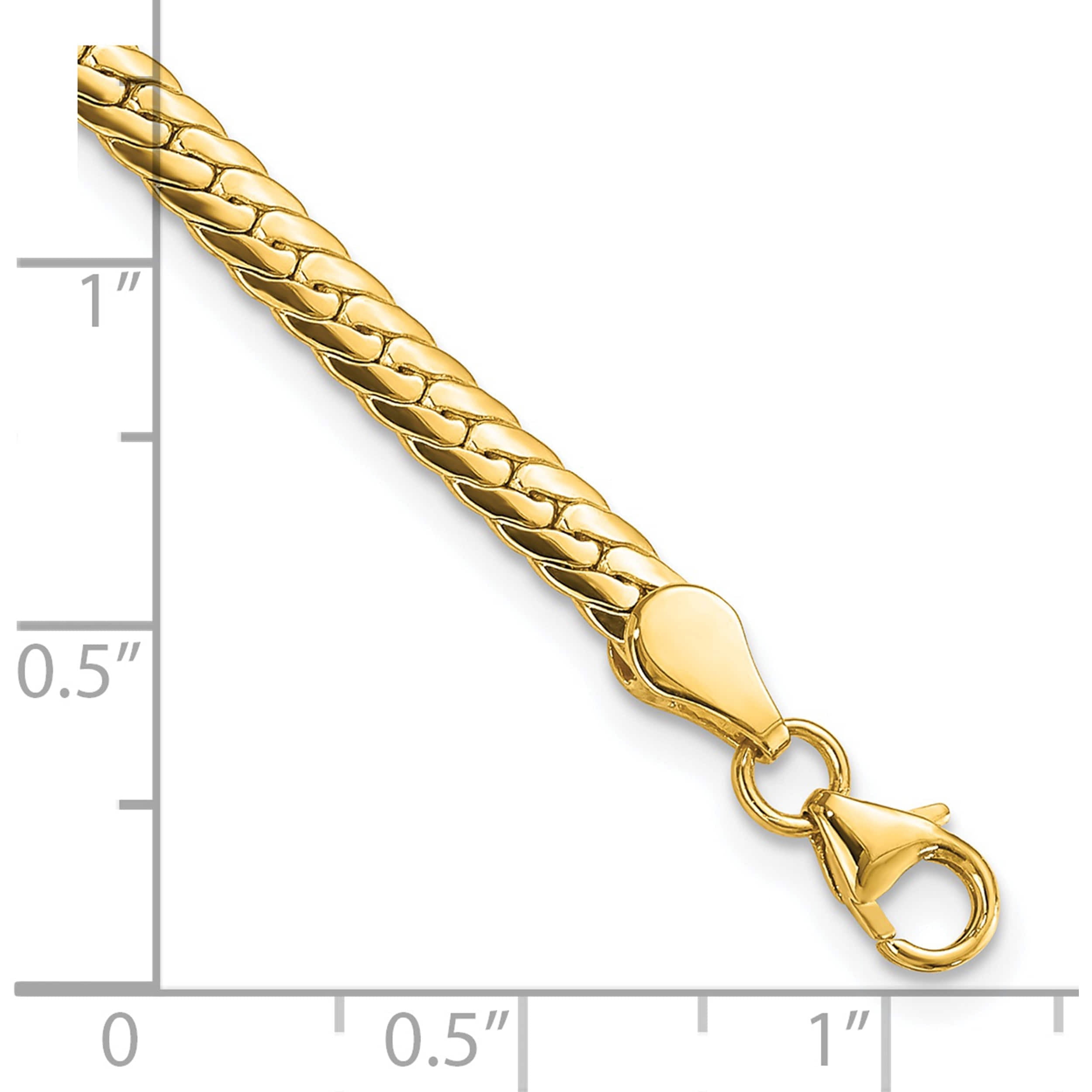 14K Yellow Gold Polished 7In Fancy Link Bracelet (7.5 X 3