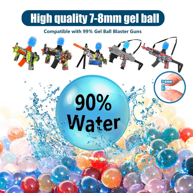 TANSAR Gel Balls Blaster Ammo Tub Splat Gun Bucket Accessories 40 000 Pieces 7 8mm Gel Beads Compatible with Orbeez Gun and Splatter Ball Gun