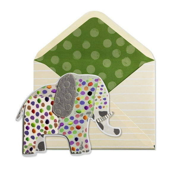 NIQUEA.D, Embroidered Elephant Birthday Card