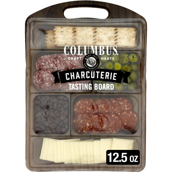 COLUMBUS Charcuterie Tasting Board, Pork, Refrigerated Packaged Appetizer, 12.5 oz Plastic Tray