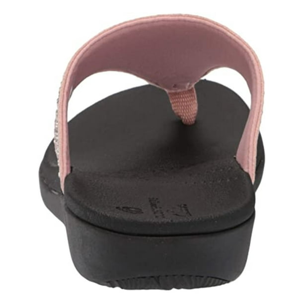 Clarks Women s Brio Vibe Flip Flop Dusty Pink Textile W Sparkles