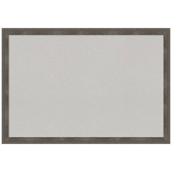 Amanti Art Grey Cork Board Wood Framed Pinstripe Lead Grey Bulletin Board 39 in. x 27 in.