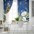 thumbnail image 5 of Fsddascl Navy Blue Snowman Christmas Blackout Curtains for Bedroom/Living Room, Thermal Insulated Kitchen Curtains, Vintage Xmas Tree Snowflake Grommet Darkening Window Treatment Drapes 52"x72"x2, 5 of 6