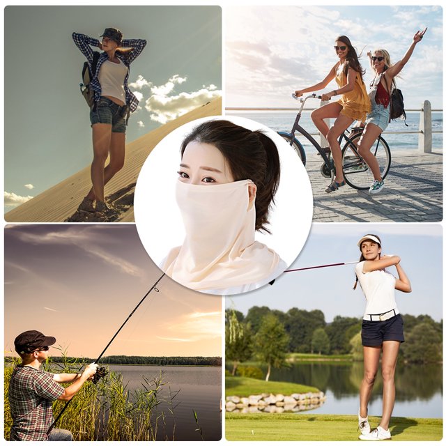 Bufanda facial unisex Anti ultravioleta Seda de hielo Máscara deportiva para correr para golf al aire libre