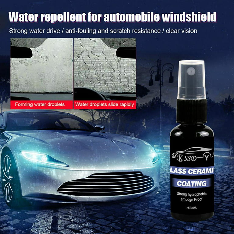 X10 Hydro Glyde Hydrophobic Glass Coating (30 ml) - No Cure Time |  Windshield and Glass Sealant for up to 6 mos of Protection, Water Repellant  & Anti