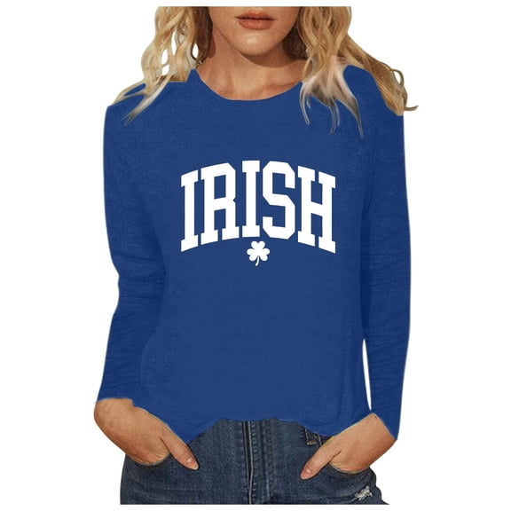 Kcolen Funny St. Patrick's Day Shirts for Women Funny Shamrock Womens Funny St Patricks Day T Shirts Pullover Funny Long Sleeve Tops Womens Women Summer Clothes,Green