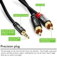 thumbnail image 3 of 3.5mm to RCA Cable, GearIT Pro Series 50 Feet Premium Gold Plated 3.5mm to RCA Audio Stereo Cable for Headphones, Home System, Car Stereo, iPods, iPhones, MP3 Players and More - Black, 3 of 6