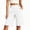 White plus size bermuda shorts a1, variant on Cagogo Women Plus Size High Waisted Bermuda Pants with Pockets Casual Solid Straight Shorts Lounge Wear Vacation Travel Beach Summer Clothes, White S